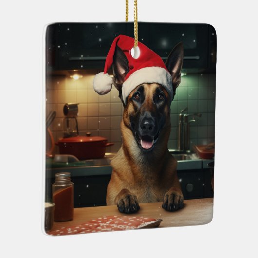 ベルギーマリノイスクリスマスクッキーフェスティバルホリデー セラミックオーナメント (右)