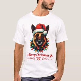 ベルギーマリノイスクリスマスハットクリスマス Tシャツ