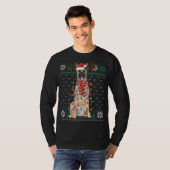 ベルギーマリノイスクリスマス醜いセーターおもしろい犬 Tシャツ (正面フル)
