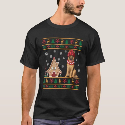 ベルギーマリノイスクリスマス醜いセーターSanta Hat Tシャツ (正面)