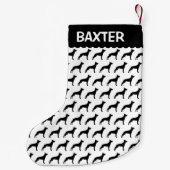 ベルギーマリノイスドッグシルエット スモールクリスマスストッキング (裏面)