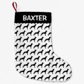 ベルギーマリノイスドッグシルエット スモールクリスマスストッキング (正面)