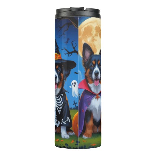 ベルギーマリノイスドッグスパンプキンハロウィンおもしろい タンブラー (裏面)