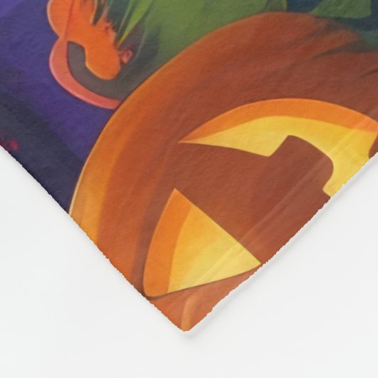 ベルギーマリノイスドッグスパンプキンハロウィンおもしろい フリースブランケット (角)