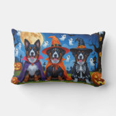 ベルギーマリノイスドッグスパンプキンハロウィンおもしろい ランバークッション (裏面)