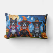 ベルギーマリノイスドッグスパンプキンハロウィンおもしろい ランバークッション (正面)
