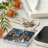 ベルギーマリノイスノーリークリスマスデコール キーホルダー (正面右)