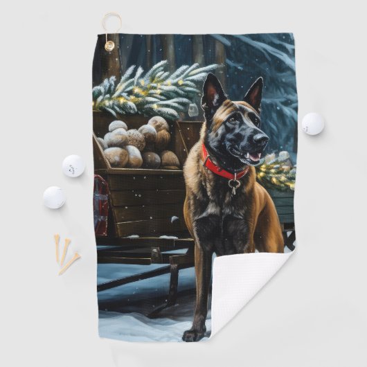 ベルギーマリノイスノーリークリスマスデコール ゴルフタオル (インサイチュ)