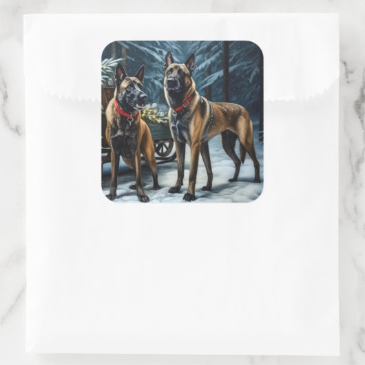 ベルギーマリノイスノーリークリスマスデコール スクエアシール (バッグ)