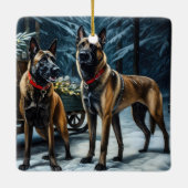 ベルギーマリノイスノーリークリスマスデコール セラミックオーナメント (裏面)