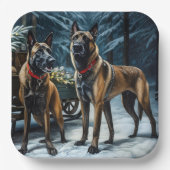 ベルギーマリノイスノーリークリスマスデコール ペーパープレート (正面)