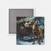 ベルギーマリノイスノーリークリスマスデコール マグネット (正面/裏面)