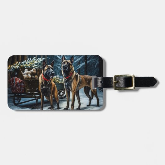 ベルギーマリノイスノーリークリスマスデコール ラゲッジタグ (正面横)