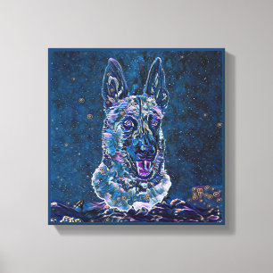 ベルギーマリノイスブルースター絵画リーナイトスタイル キャンバスプリント