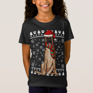 ベルギーマリノイドッグサンタハットクリスマス醜いクリスマス Tシャツ