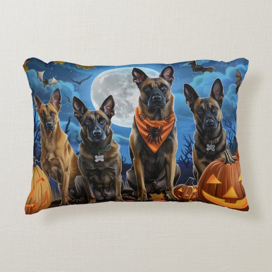 ベルギーマリノイハロウィン不気味 アクセントクッション (正面)