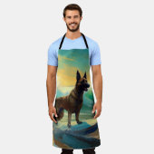 ベルギーマリノイビーチサーフィン絵画ズ エプロン (着用した状態)