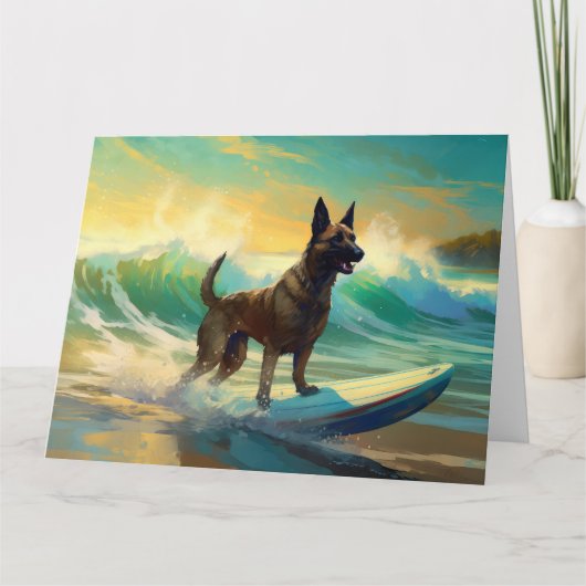 ベルギーマリノイビーチサーフィン絵画ズ カード (正面)