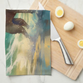 ベルギーマリノイビーチサーフィン絵画ズ キッチンタオル (四つ折り)