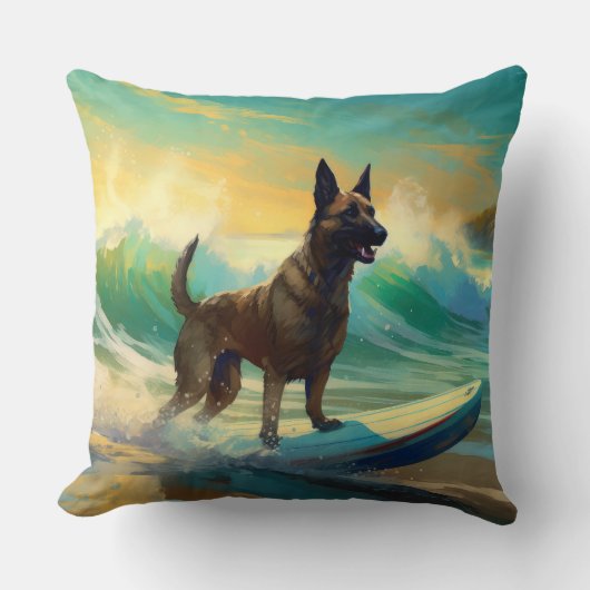 ベルギーマリノイビーチサーフィン絵画ズ クッション (正面)