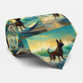ベルギーマリノイビーチサーフィン絵画ズ ネクタイ (ロール)