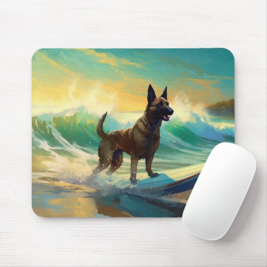 ベルギーマリノイビーチサーフィン絵画ズ マウスパッド (マウス)