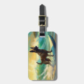 ベルギーマリノイビーチサーフィン絵画ズ ラゲッジタグ (正面縦)