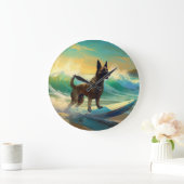 ベルギーマリノイビーチサーフィン絵画ズ ラージ壁時計 (ホーム)