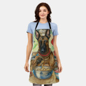 ベルギーマリノイホリデーベーキング:フェスティバルクリスマス エプロン (着用した状態)