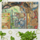 ベルギーマリノイホリデーベーキング:フェスティバルクリスマス キッチンタオル (折り畳み)