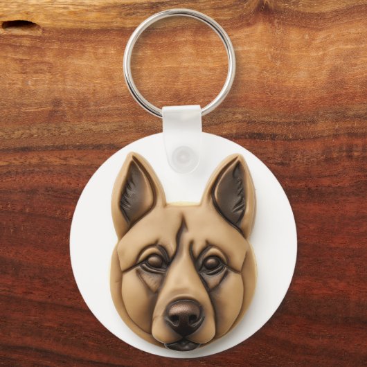 ベルギーマリノイ犬3D インスパイア キーホルダー (裏面)