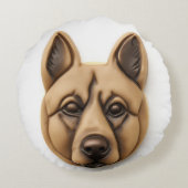 ベルギーマリノイ犬3D インスパイア ラウンドクッション (裏面)