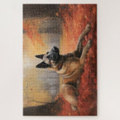 ベルギーマリノイin紅葉秋インスパイア ジグソーパズル (縦)