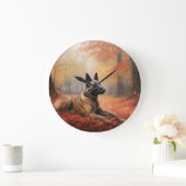 ベルギーマリノイin紅葉秋インスパイア ラージ壁時計 (ホーム)