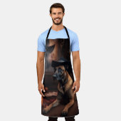 ベルギーマリノワカボンプキンハロウィンホラー エプロン (着用した状態)