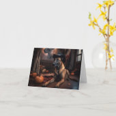 ベルギーマリノワカボンプキンハロウィンホラー カード (黄色い花)