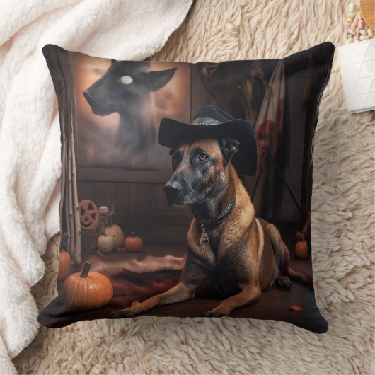 ベルギーマリノワカボンプキンハロウィンホラー クッション (ブランケット)