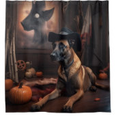 ベルギーマリノワカボンプキンハロウィンホラー シャワーカーテン (正面)