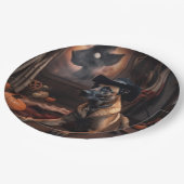 ベルギーマリノワカボンプキンハロウィンホラー ペーパープレート (アングル)