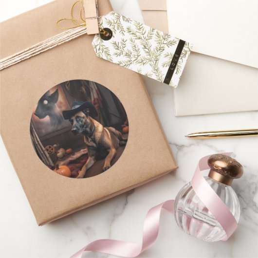 ベルギーマリノワカボンプキンハロウィンホラー ラウンドシール (ギフト)