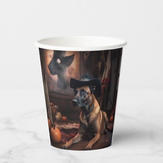 ベルギーマリノワカボンプキンハロウィンホラー 紙コップ (正面)