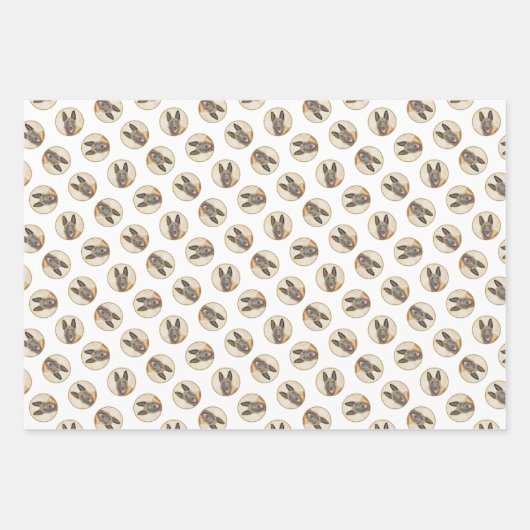 ベルギーマリノワシェパード・マホガ絵を描ニーの芸術 ラッピングペーパーシート (正面2)