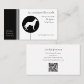 ベルギーマリノワシルエットモダン白黒 名刺 (正面/裏面)