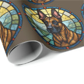 ベルギーマリノワステンドグラススタイルイラストレーション ラッピングペーパー (ロールコーナー)