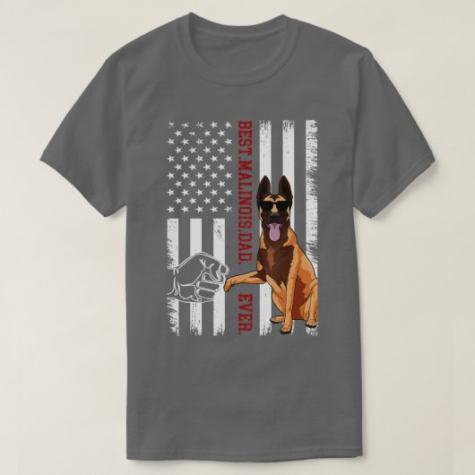 ベルギーマリノワパパドッグアメリカン男性へ国旗 Tシャツ (デザイン正面)