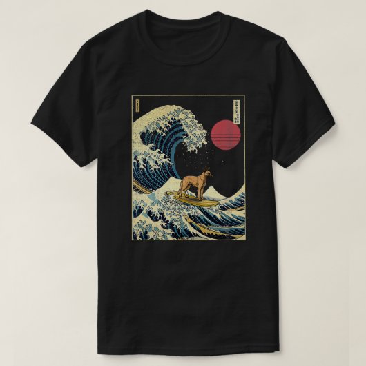 ベルギーマリノワ日本のス神奈川ウェーブサおもしろいーフ Tシャツ (デザイン正面)