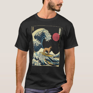 ベルギーマリノワ日本のス神奈川ウェーブサおもしろいーフ Tシャツ