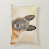 ベルギーマリ絵画ノワさんの – かわいいオリジナルドッグアート アクセントクッション (正面(垂直))