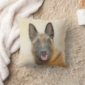 ベルギーマリ絵画ノワさんの – かわいいオリジナルドッグアート クッション (ブランケット)