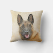 ベルギーマリ絵画ノワさんの – かわいいオリジナルドッグアート クッション (裏面)